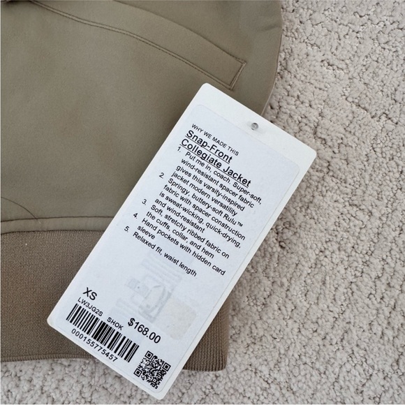 NWT Lululemon Snap-Front Collegiate Jacket sizexs - Picture 7 of 8